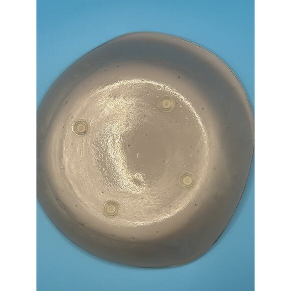 Vintage Alabaster Swirl Glass Bowl White & Taupe/Pink Fruit Centerpiece Signed - Picture 4 of 7